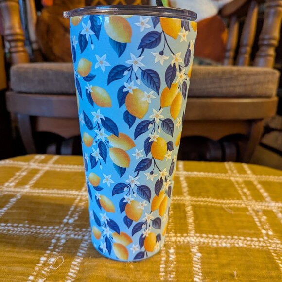 HydraPeak Lemon and Floral Blue Tumbler - Picture 4 of 6
